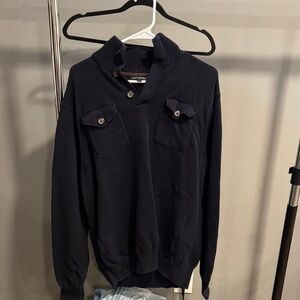 Banana Republic Men's Dark Sweater with Button Pockets